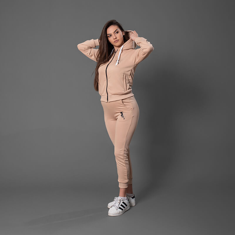 Ženska pamučna trenerka braon – komplet - Slika 4