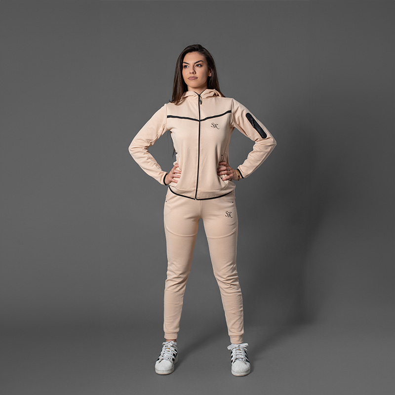 Ženska pamučna trenerka krem – komplet - Slika 3