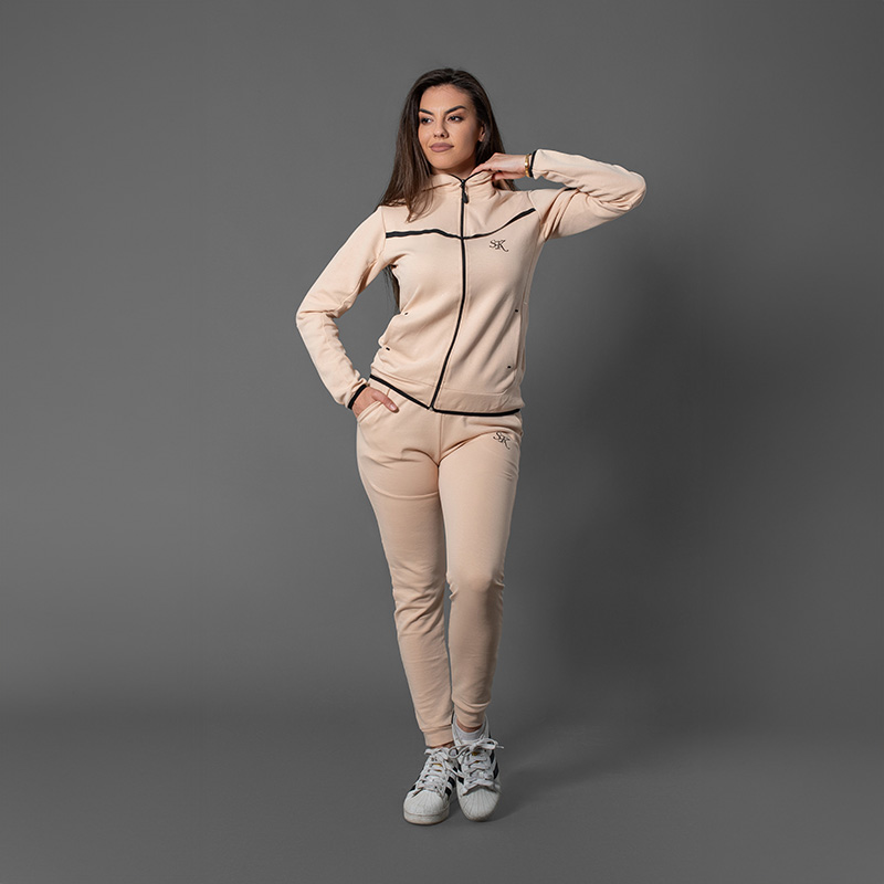 Ženska pamučna trenerka krem – komplet - Slika 4