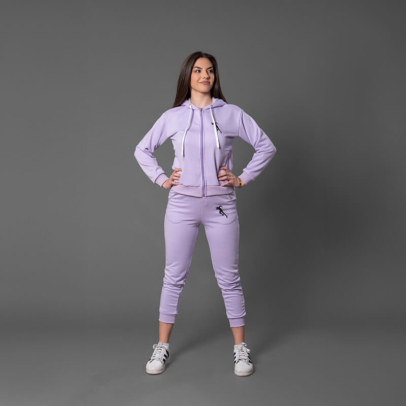 Ženska pamučna trenerka lila – komplet - Slika 3