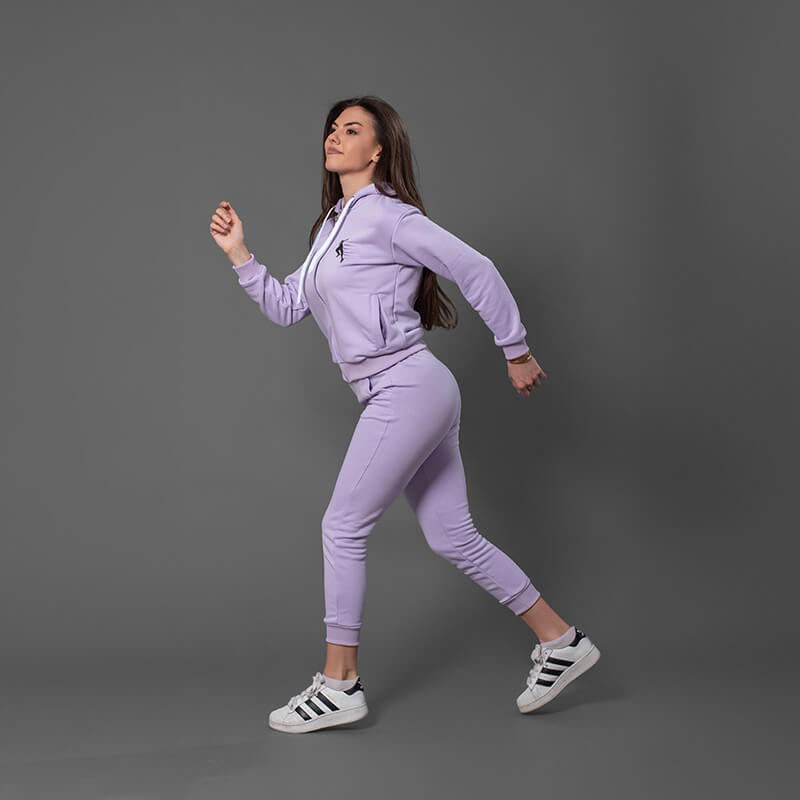 Ženska pamučna trenerka lila – komplet - Slika 4