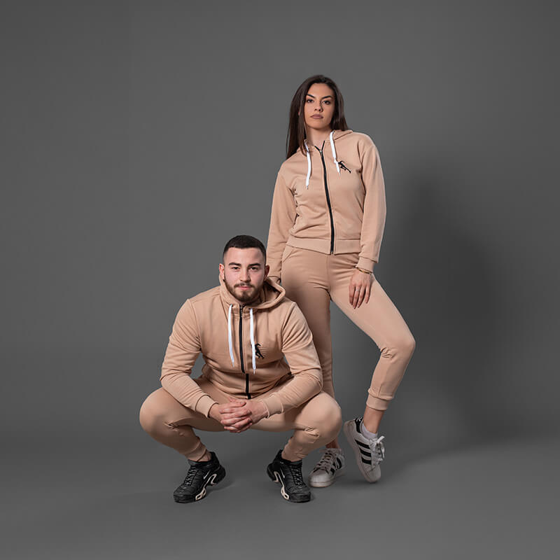 Muška pamučna trenerka braon – komplet - Slika 4