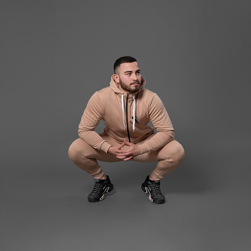 Muška pamučna trenerka braon – komplet - Slika 3