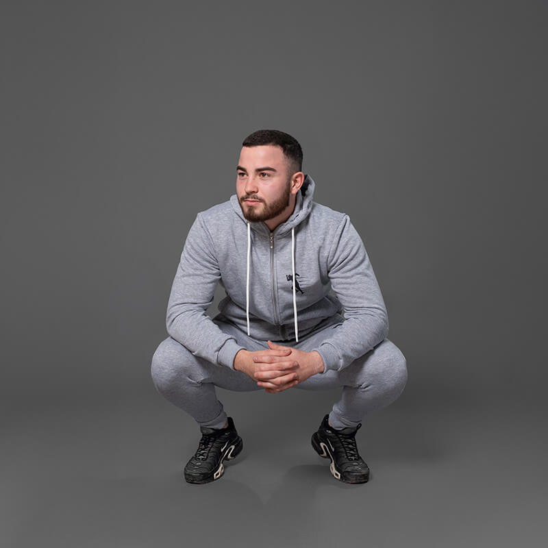 Muška pamučna trenerka siva – komplet - Slika 3