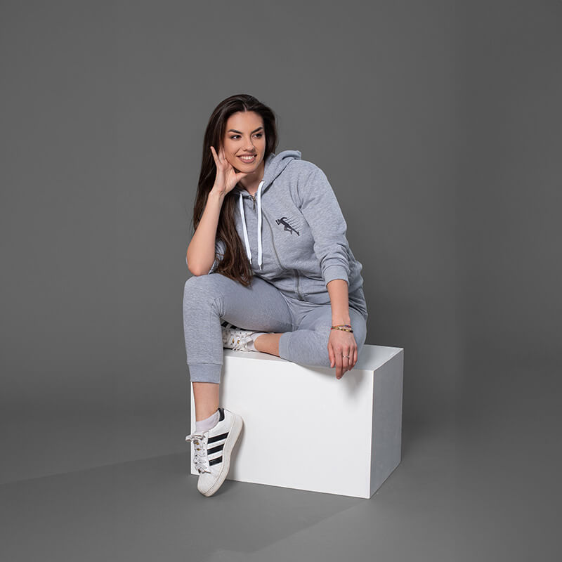 Ženska pamučna trenerka siva - komplet - Slika 4