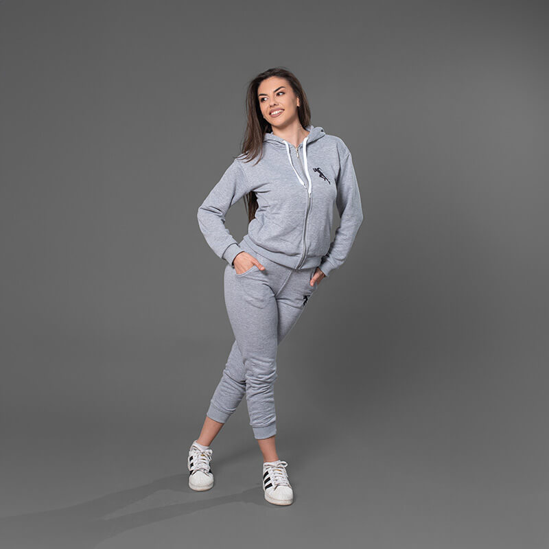 Ženska pamučna trenerka siva - komplet - Slika 3