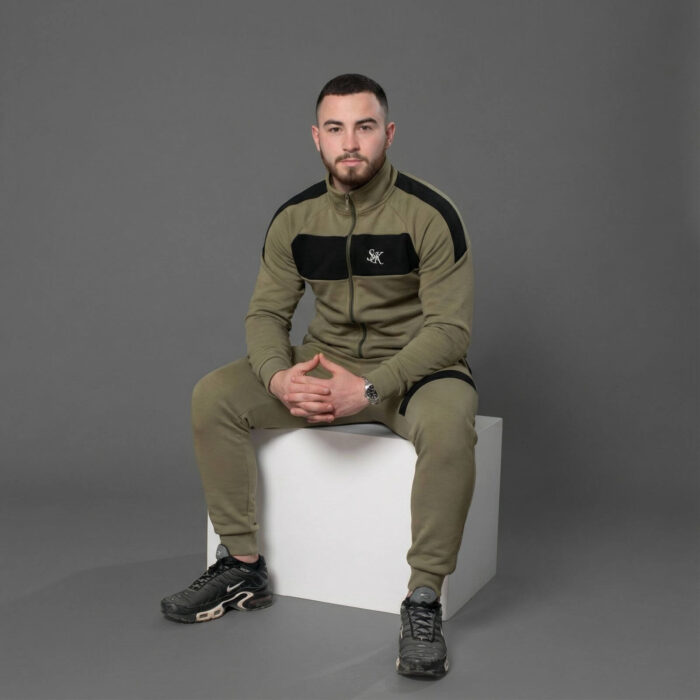 Muška pamučna trenerka maslinasta 2 – komplet